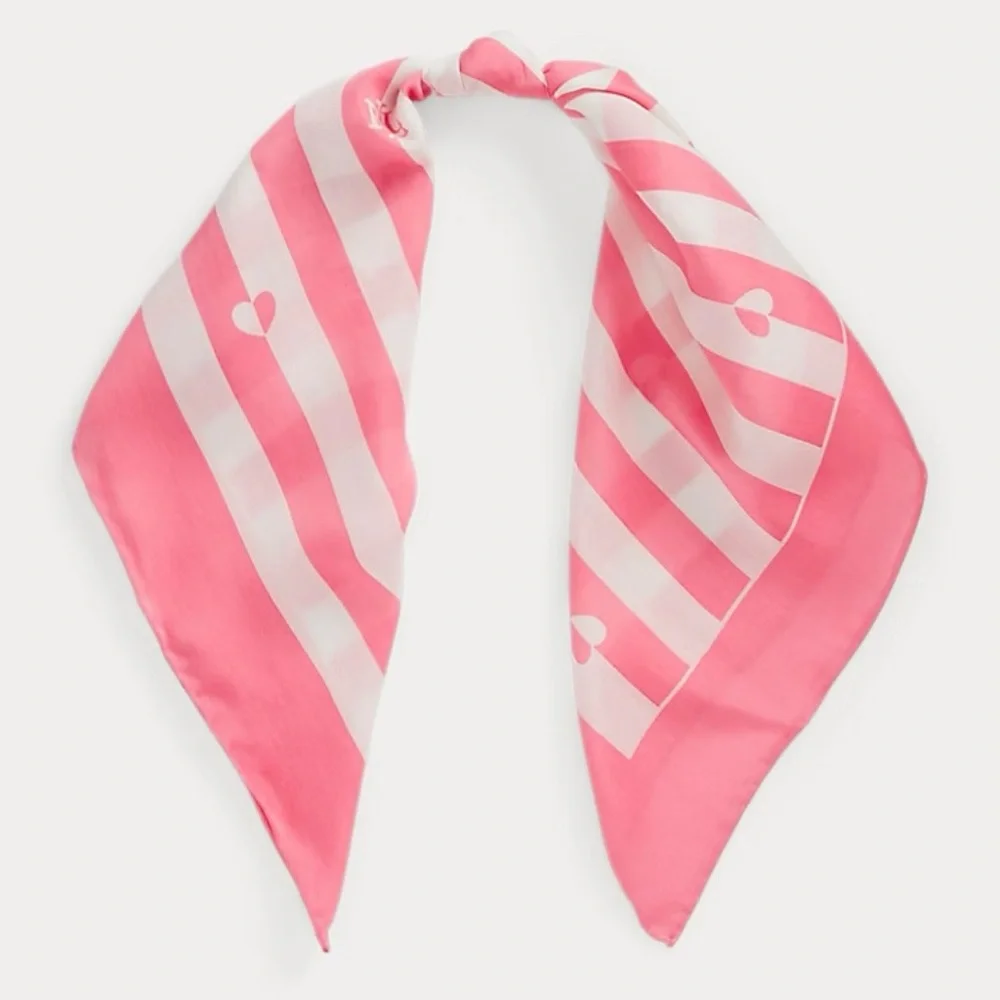 NWOT Ralph Lauren Julia Logo Striped Square Scarf